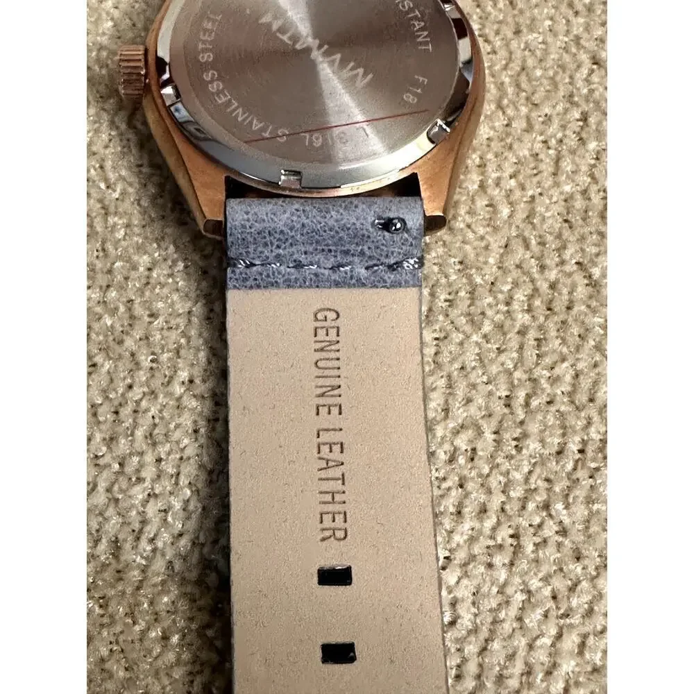 MVMT Grey Leather Strap & White Dial Chronograph F18 30mm Watch